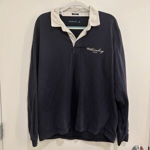 Abercrombie & Fitch Navy and White Casual Button Down Shirt